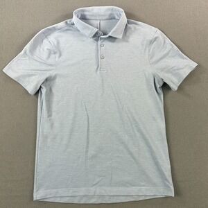 Lululemon Polo Shirt Mens Size Small Blue Tech Casual Short Sleeve Adult